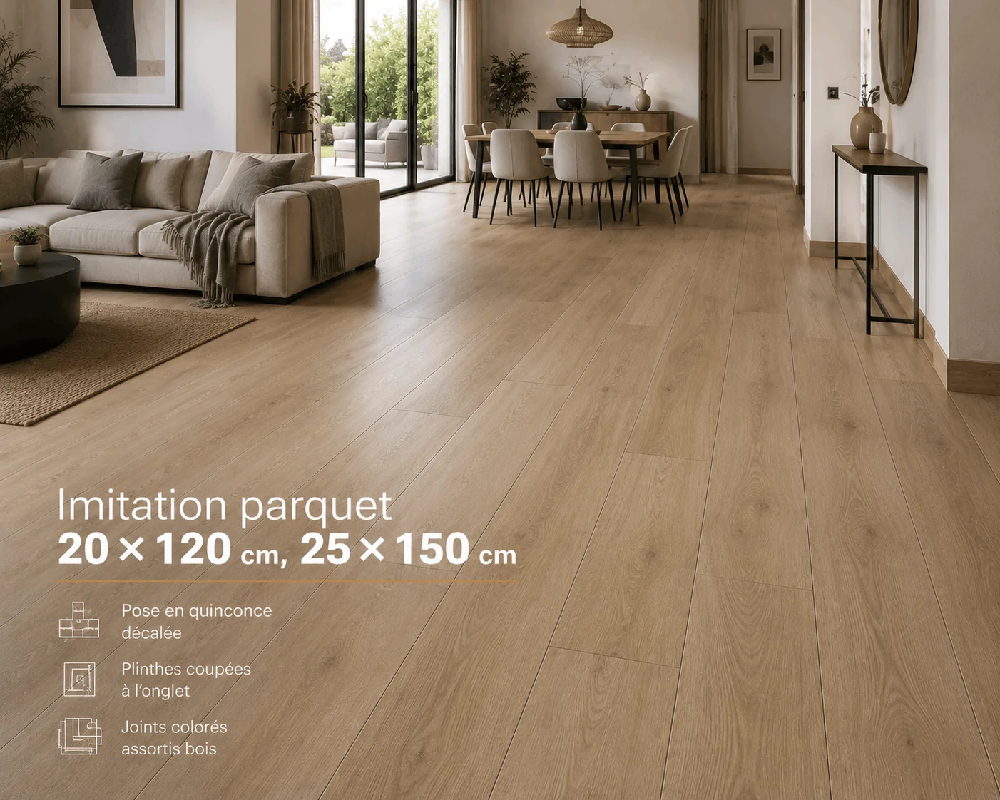 Imitation parquet grand format