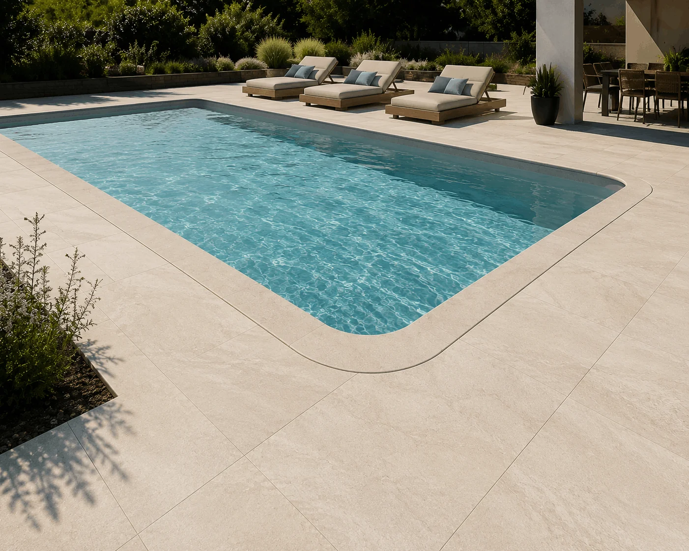 Plage de piscine en grès cérame R11