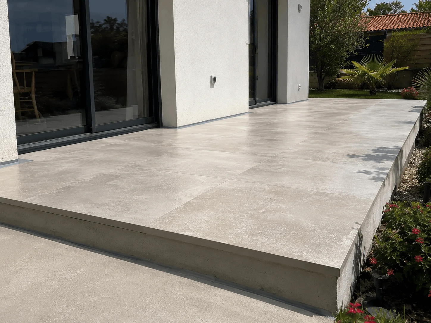 Terrasse sur dalle béton