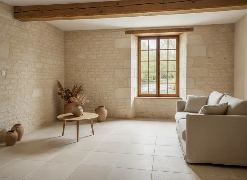 Rénovation du sol d'une maison ancienne des quais de la Mayenne à Château-Gontier avec chape désolidarisée