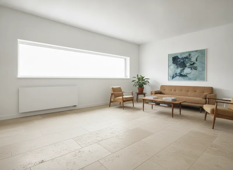 Rénovation du sol d'un appartement des années 50 au Mans avec grès cérame imitation pierre